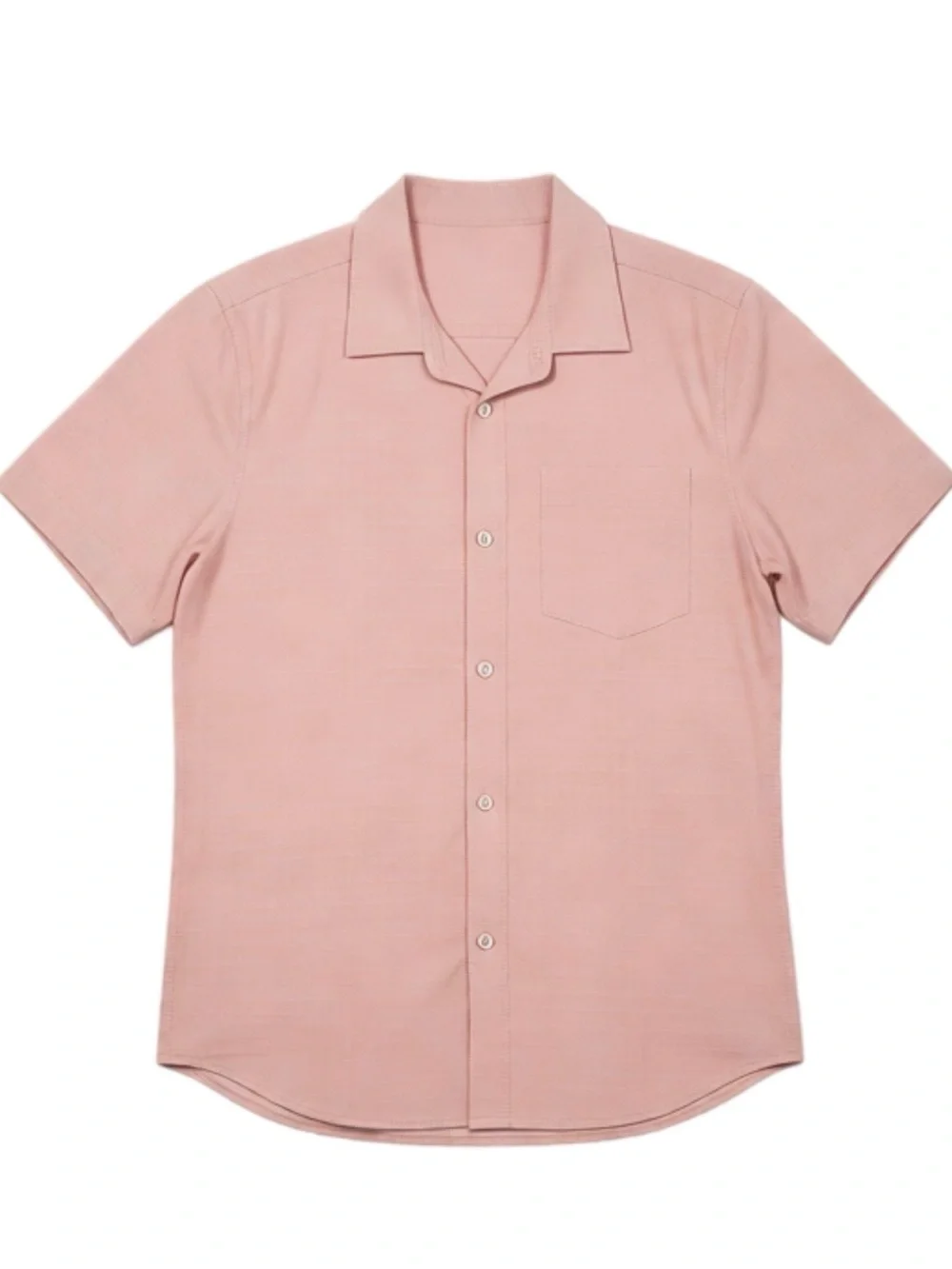 Boy’s Peach Oxford Pocket Button Down Short Sleeve Shirt.